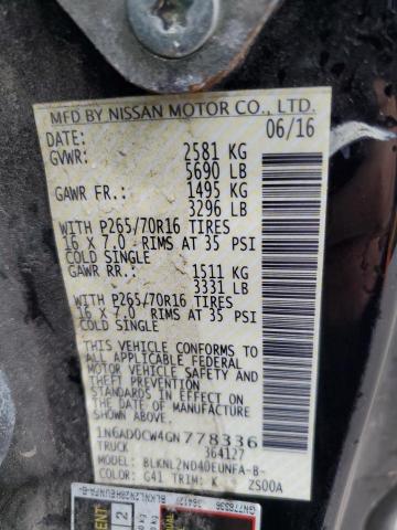 2016 NISSAN FRONTIER S - 1N6AD0CW4GN778336