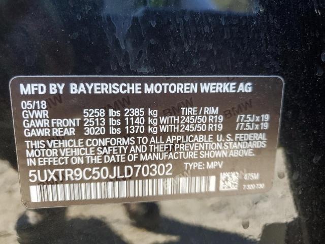 VIN 5UXTR9C50JLD70302 2018 BMW X3 no.13