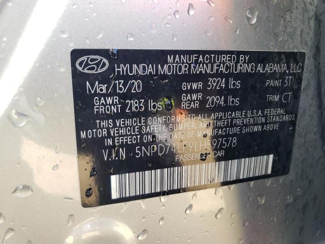 2020 HYUNDAI ELANTRA SE 5NPD74LF9LH597578