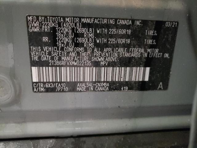 2021 TOYOTA RAV4 XLE P - 2T3B6RFVXMW022135