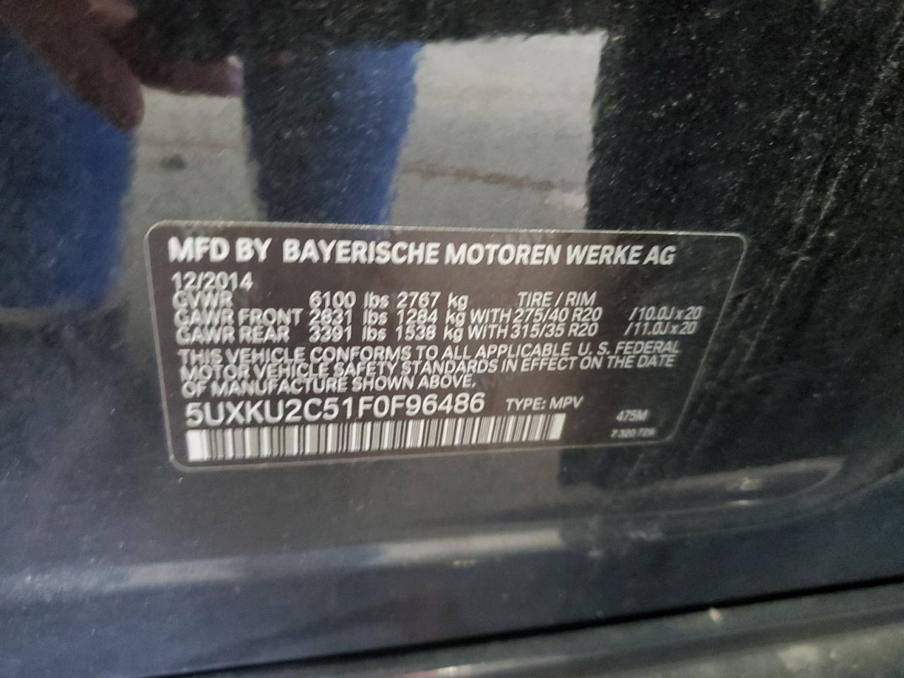 Lot #2972408471 2015 BMW X6 XDRIVE3