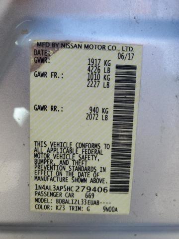2017 NISSAN ALTIMA 2.5 - 1N4AL3AP5HC279406