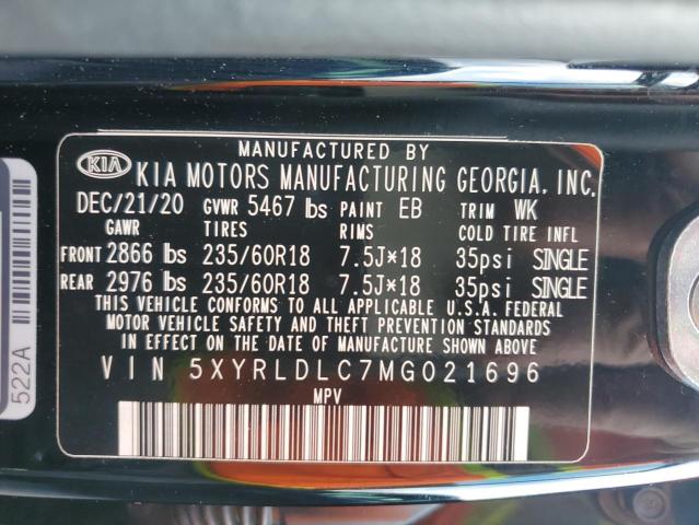 2021 KIA SORENTO S - 5XYRLDLC7MG021696