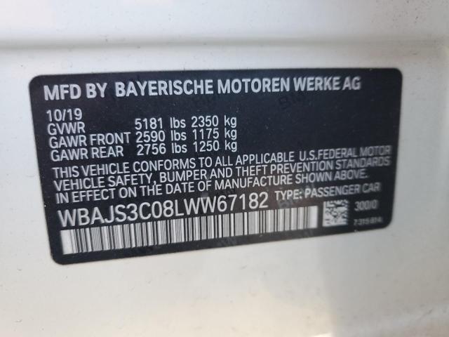 VIN WBAJS3C08LWW67182 2020 BMW 5 SERIES no.12