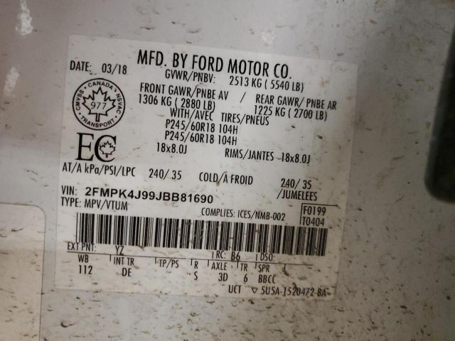 2018 FORD EDGE SEL - 2FMPK4J99JBB81690