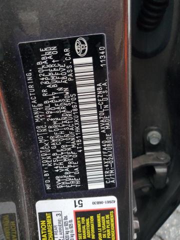 2019 TOYOTA CAMRY L - 4T1B11HKXKU186705
