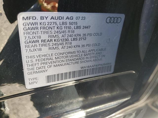 VIN WA18AAF46PA084954 2023 AUDI A4 no.12