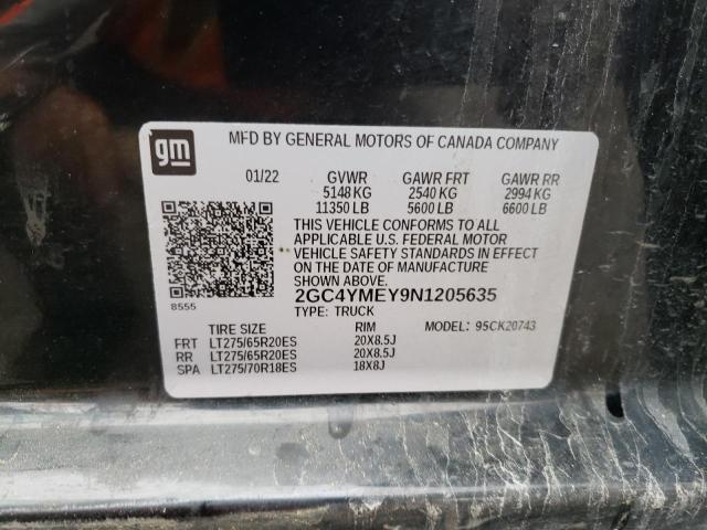 2022 CHEVROLET SILVERADO - 2GC4YMEY9N1205635