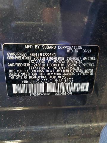 2023 SUBARU FORESTER JF2SKACC2PH499153