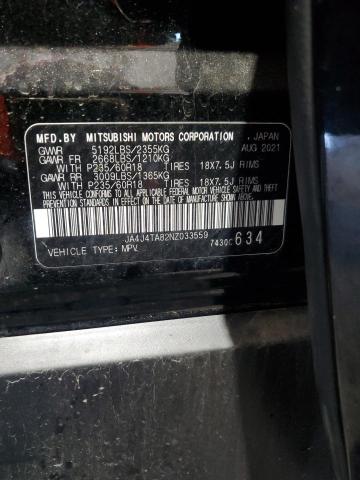 2022 MITSUBISHI OUTLANDER - JA4J4TA82NZ033559