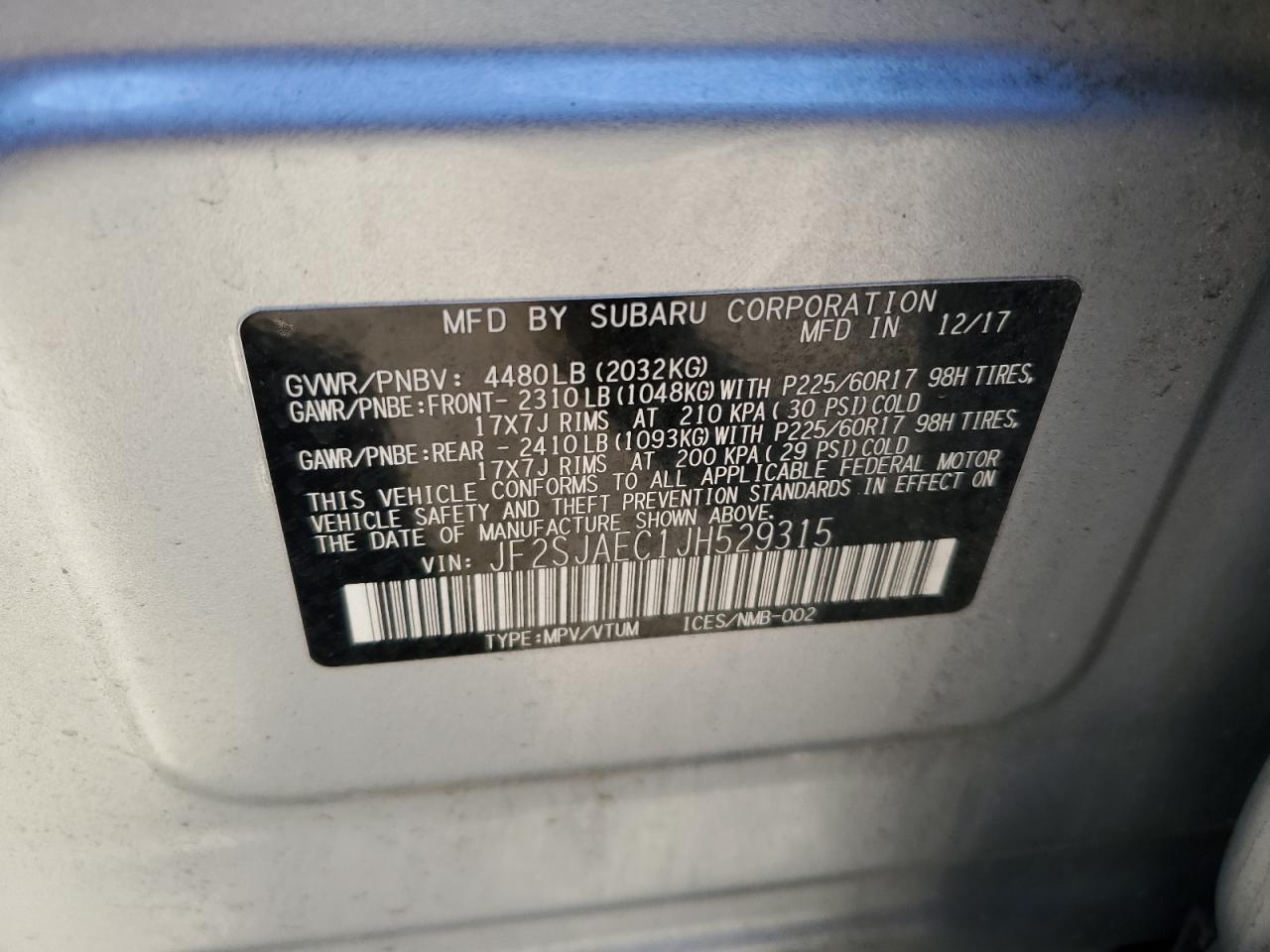 Lot #2994093579 2018 SUBARU FORESTER 2