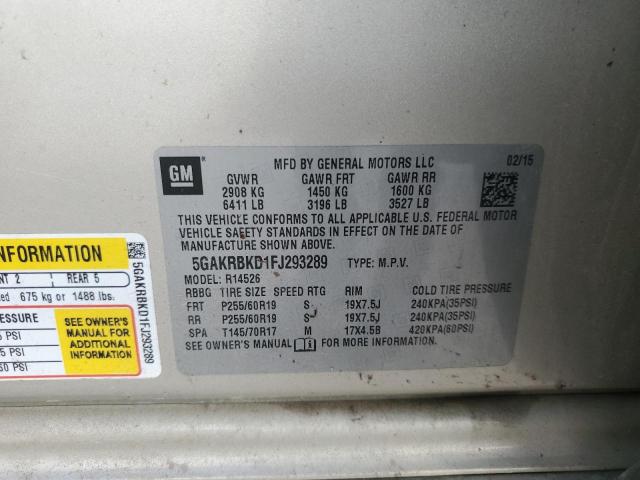 2015 BUICK ENCLAVE - 5GAKRBKD1FJ293289