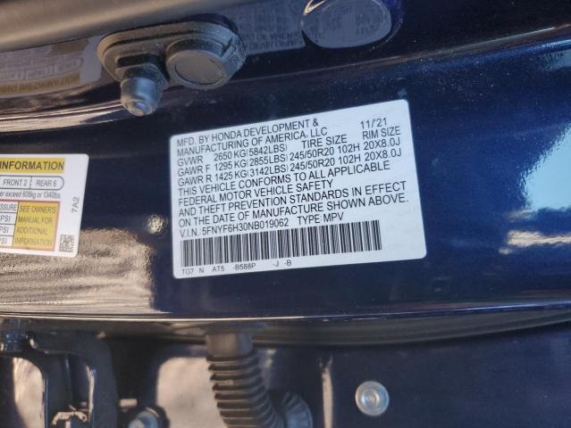 VIN 5FNYF6H30NB019062 2022 HONDA PILOT no.13