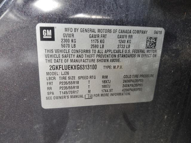 2016 GMC TERRAIN SL - 2GKFLUEKXG6313100