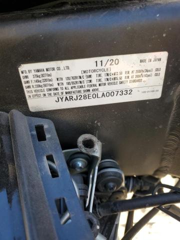 2020 YAMAHA YZFR6 JYARJ28E0LA007332