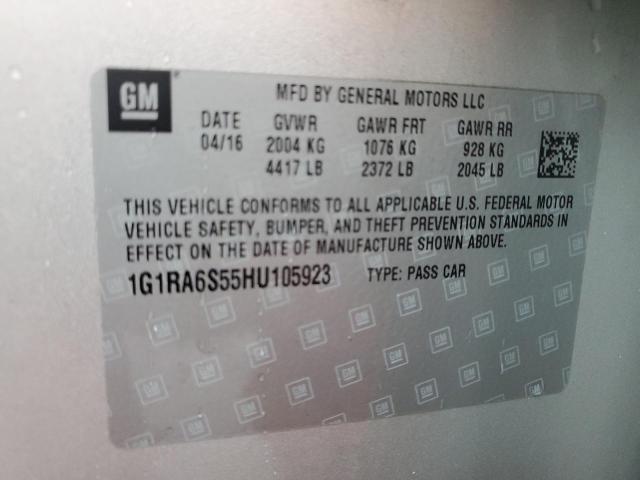 2017 CHEVROLET VOLT LT - 1G1RA6S55HU105923