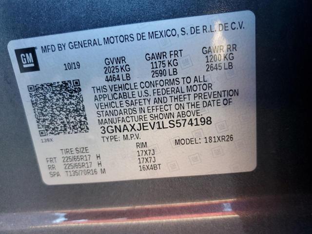 2020 CHEVROLET EQUINOX LT - 3GNAXJEV1LS574198
