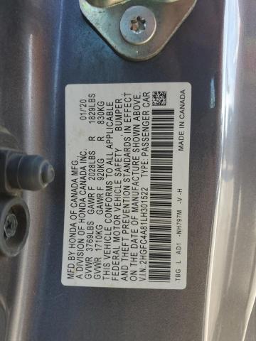2020 HONDA CIVIC SPOR - 2HGFC4A81LH301522