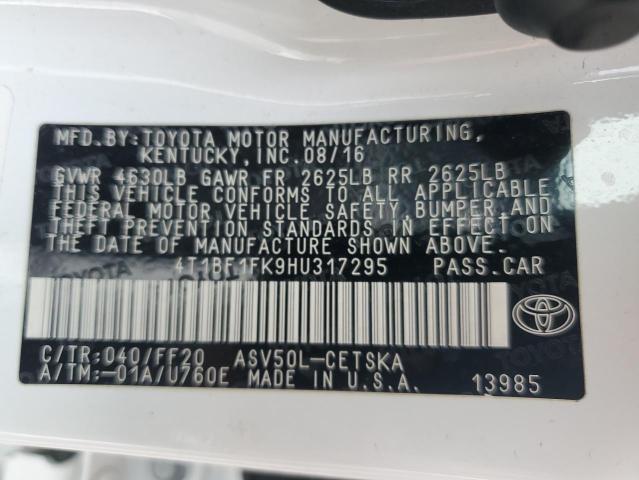 2017 TOYOTA CAMRY LE - 4T1BF1FK9HU317295