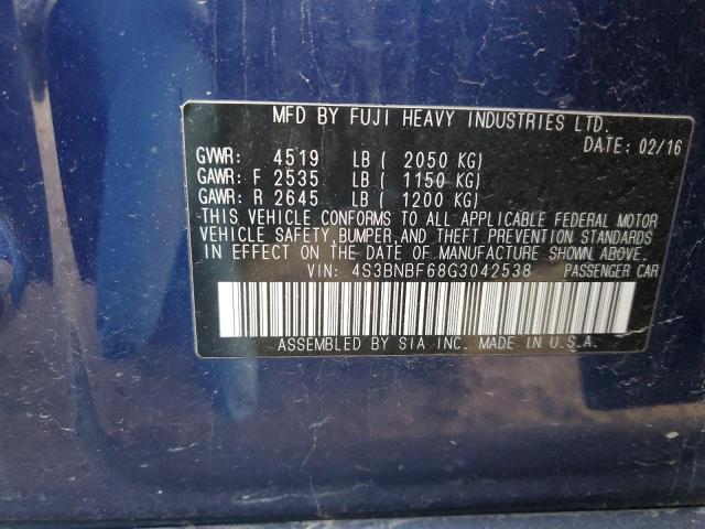 2016 SUBARU LEGACY 2.5 - 4S3BNBF68G3042538
