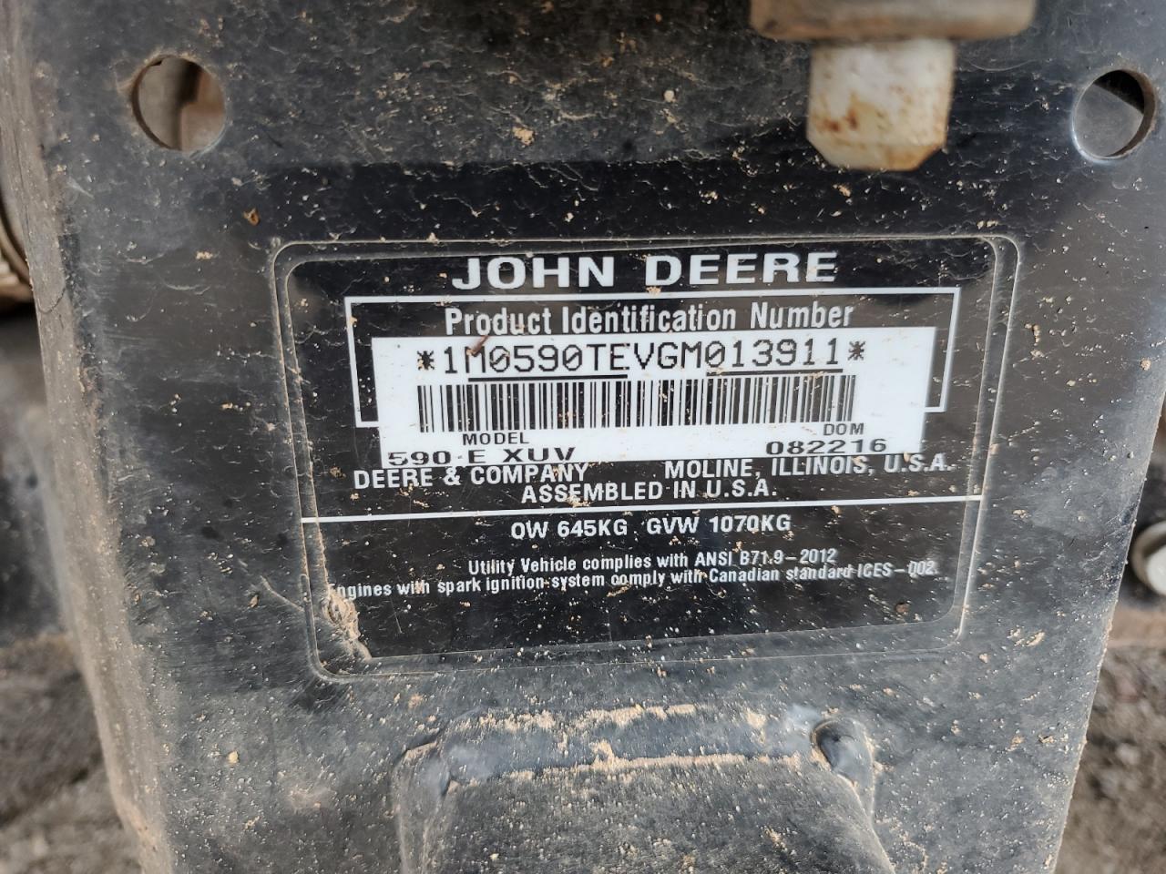 Lot #3020432178 2016 JOHN DEERE 5093