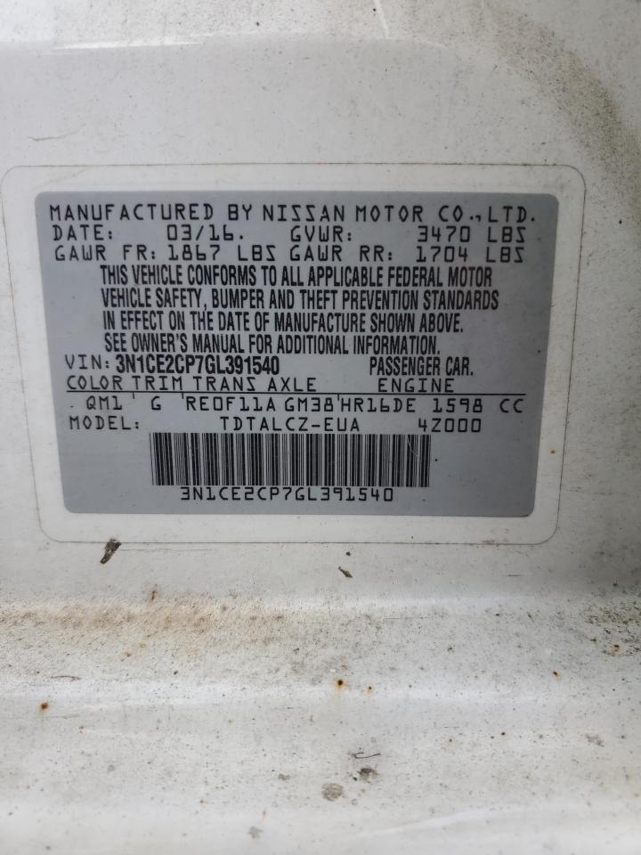 Lot #3024668612 2016 NISSAN VERSA NOTE