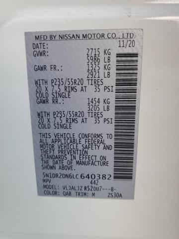 2020 NISSAN PATHFINDER - 5N1DR2DN6LC640382
