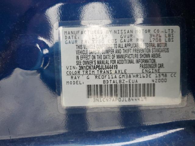2018 NISSAN VERSA S 3N1CN7AP0JL844419