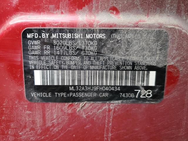 VIN ML32A3HJ9FH040434 2015 Mitsubishi Mirage, DE no.12