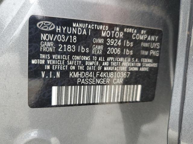 VIN KMHD84LF4KU810367 2019 HYUNDAI ELANTRA no.13