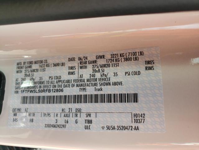 2024 FORD F150 LARIA - 1FTFW5L50RFB12806