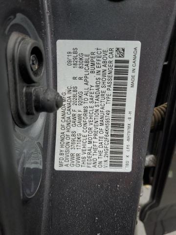 2HGFC2F64KH595749 2019 HONDA CIVIC