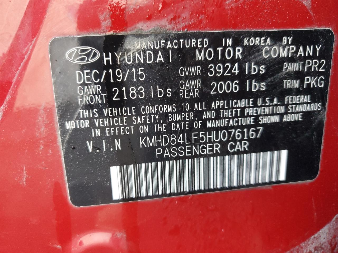 Lot #2979275247 2017 HYUNDAI ELANTRA SE