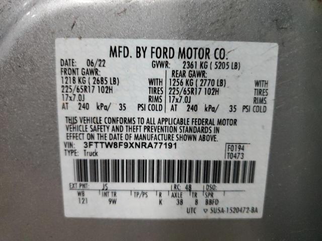2022 FORD MAVERICK X - 3FTTW8F9XNRA77191