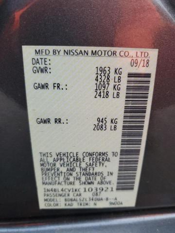 2019 NISSAN ALTIMA SR - 1N4BL4CV1KC103921