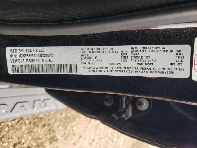 2022 RAM 1500 BIG H - 1C6SRFMT0NN229043