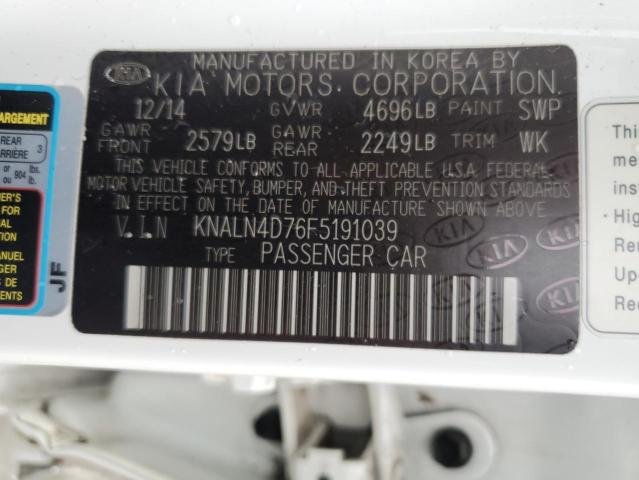 VIN KNALN4D76F5191039 2015 KIA CADENZA no.13