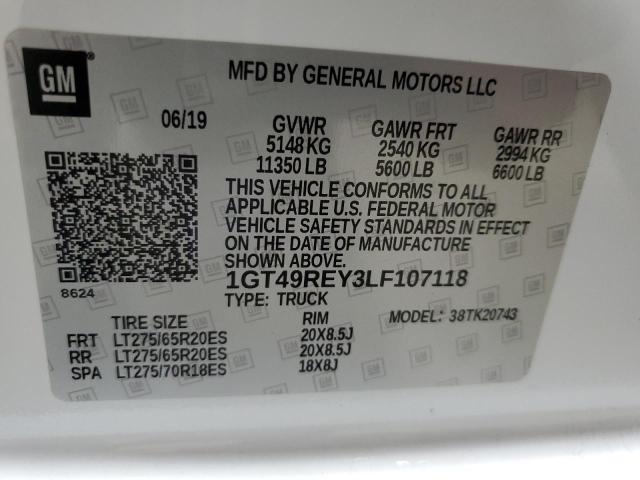 2020 GMC SIERRA K25 - 1GT49REY3LF107118