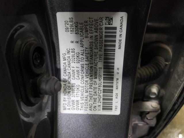 2020 HONDA CIVIC SPOR - 2HGFC2F80LH591118