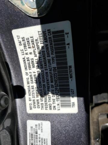 2017 HONDA CIVIC LX - 19XFC2F52HE225104