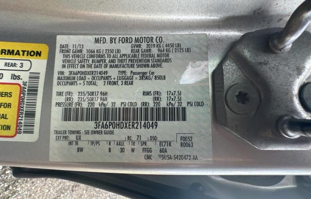 VIN 3FA6P0HDXER214049 2014 Ford Fusion, SE no.10