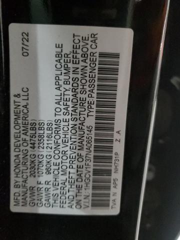 2022 HONDA ACCORD SPO - 1HGCV1F37NA065145
