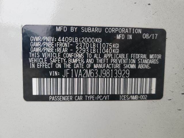 2018 SUBARU WRX STI - JF1VA2M63J9813929