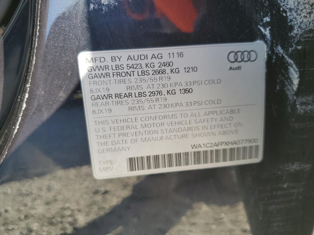 Lot #2996151400 2017 AUDI Q5 PREMIUM