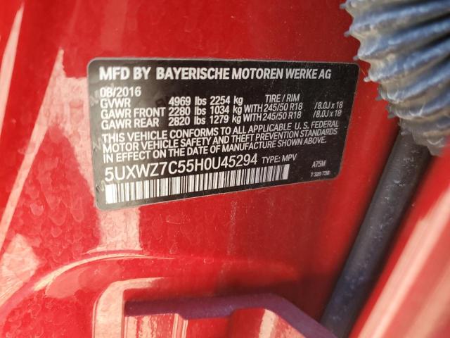 2017 BMW X3 SDRIVE2 - 5UXWZ7C55H0U45294