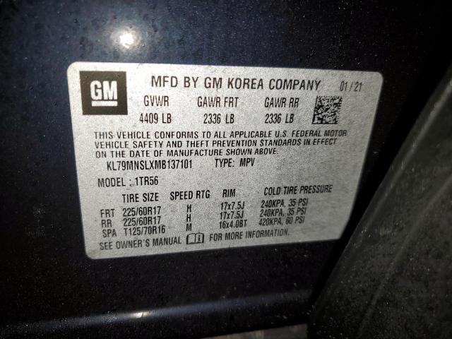 2021 CHEVROLET TRAILBLAZE - KL79MNSLXMB137101