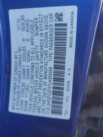 2020 HONDA CIVIC LX - 2HGFC2F67LH565999