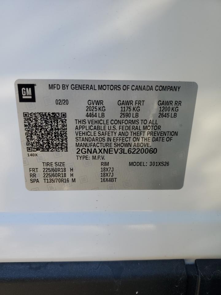 Lot #2952951788 2020 CHEVROLET EQUINOX PR