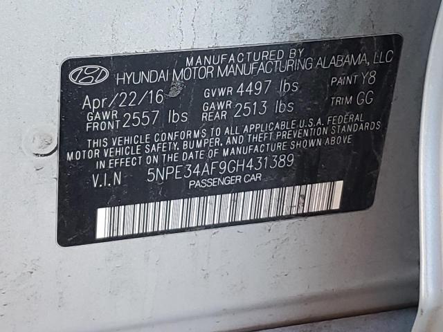 2016 HYUNDAI SONATA SPO - 5NPE34AF9GH431389