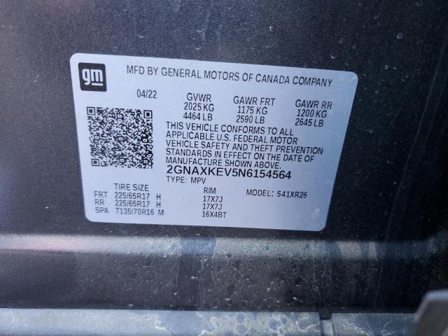 VIN 2GNAXKEV5N6154564 2022 Chevrolet Equinox, LT no.13